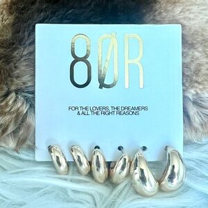 8 Other Reasons Chunky Goldtone Graduated Hoops Trio! So Shiny!